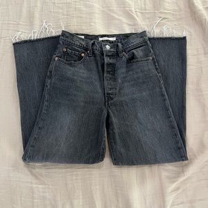 Levi’s Black Ribcage Straight Jeans, Size 27